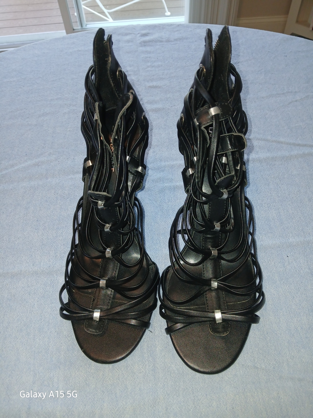 Lane Bryant strappy black open-toe caged sandals